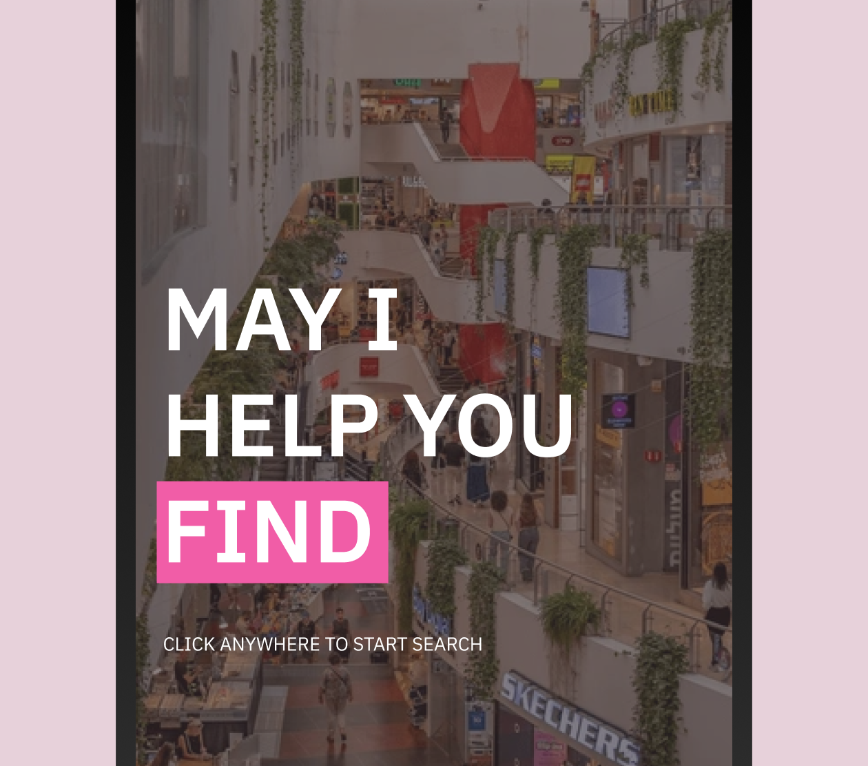 Dizengof kiosk screen — May I help you find